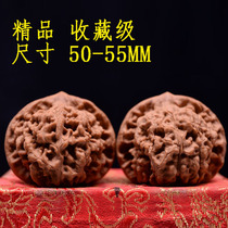 Unicorn pattern lion head Wang Yong official hat super extra large 50-55 fine text play walnut handle play hemp wild