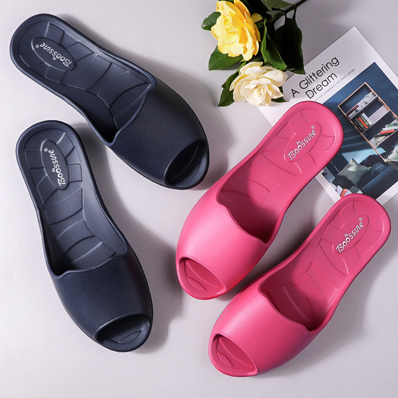 Striectomy Taiwan import net red slippers female summer indoor anti-slip home with flat bottom super light EVA cool drag male