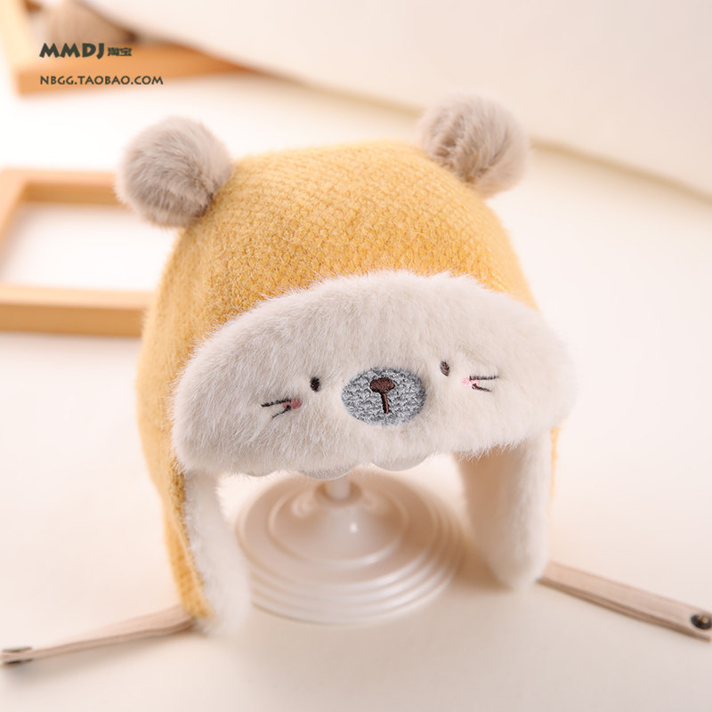 South Korean baby hat winter gush baby Lei Feng cap cute baby autumn and winter sky thickened warm protective ear cap