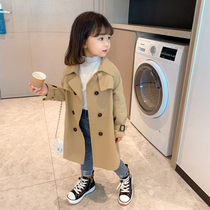 South Korean girls wind coat jacket autumn style 2021 new Inlenwind small and small children bottling baby foreign air tide and autumn clothing