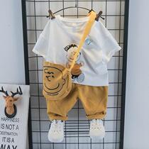 South Korea ins children's clothing boys summer suit foreign style children's 2021 baby short sleeve children's clothing summer tide 3