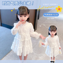 South Korean girls dress 2021 Spring and autumn Season children Long sleeves dress Early autumn net red female baby princess dresses