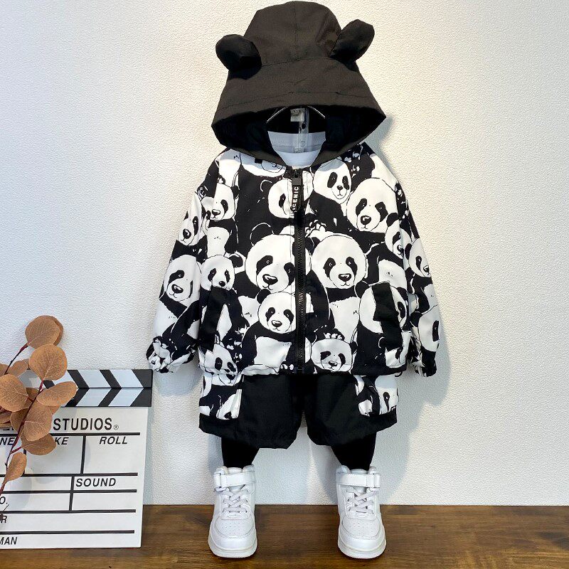 Korean children's clothing boys' autumn suits 2021 new trendy children's Western style coat children's clothes baby two-piece suit