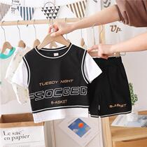South Korea ins children's boy summer suit 2021 summer boy handsome boy summer short sleeve clothes 3