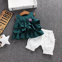 South Korea ins baby girl summer dress princess suit girl 8 months 1 year and a half baby girl children foreign style clothes summer 2