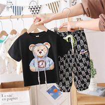 South Korea ins boys summer suit handsome 2021 new foreign style summer boys short sleeve children's clothing children's tide clothing 3