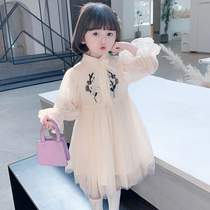 South Korean girls dress for dress spring and autumn 2021 new childrens childrens autumn childrens baby princess dresses