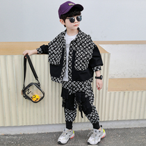 South Korean boy clothing boy spring clothing suit 2021 new foreign air handsome baby boy children boy spring and autumn tooling tide clothes