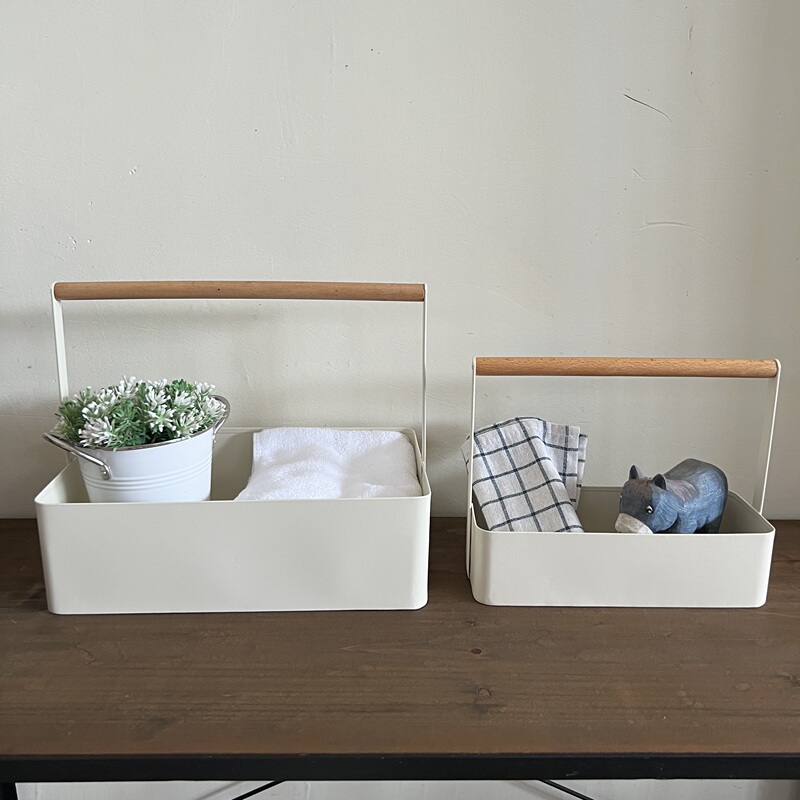 Cat Town Japanese-Style Fresh Iron Storage Basket with Wooden Handle, Creative Iron Art Storage Basket, Basket with Wooden Handle Cat Town Japanese-Style Fresh Iron Storage Basket with Wooden Handle, Creative Iron Art Storage Basket, Basket with Wooden Handle