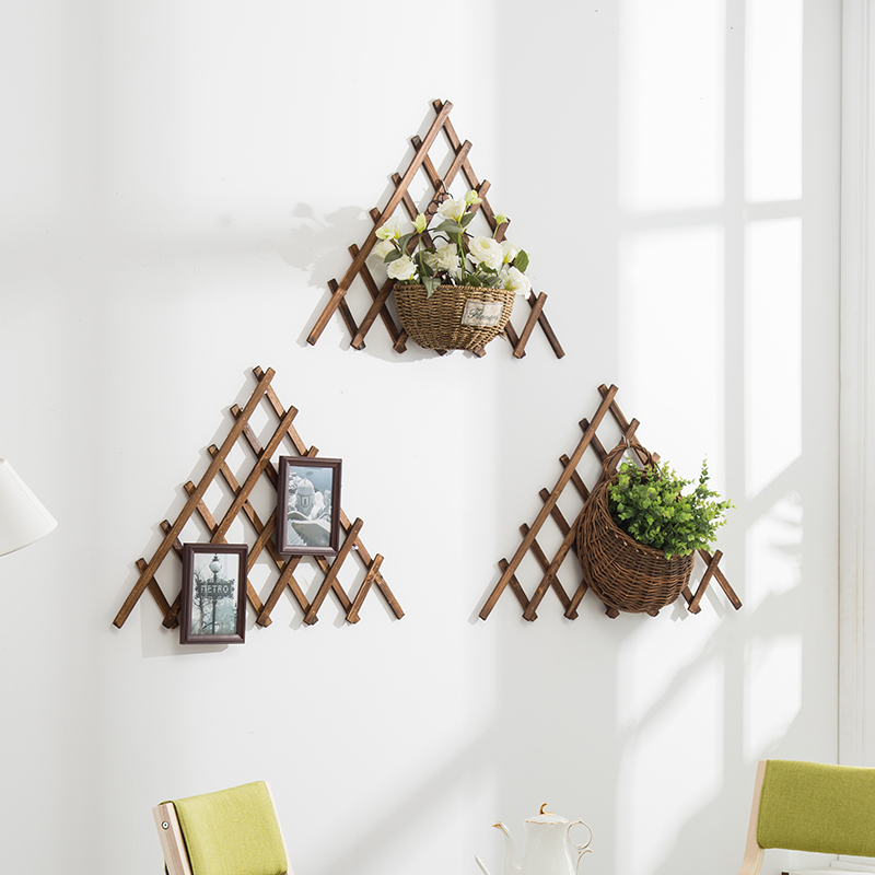 Climbing pergola anti-corrosion wood fence fence fence wall Telescopic wood pull net fence Climbing frame grid flower frame Bamboo fence