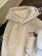 American-Style Heavyweight Fleece-Lined White-Gray Hooded Sweatshirt for Men, 2025 New Trendy Brand, Loose Fit, Student Couple Outfit Jacket