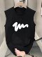 Trendy Letter Tank Top for Men, Summer American Style Pure Cotton Couple's T-Shirt, Loose and Versatile Casual Sleeveless T-Shirt, Trendy Brand
