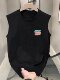 Trendy Letter Tank Top for Men, Summer American Style Pure Cotton Couple's T-Shirt, Loose and Versatile Casual Sleeveless T-Shirt, Trendy Brand