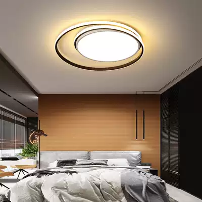 Round simple bedroom light Ultra-thin living room ceiling light Modern study light Nordic home warm romantic room light