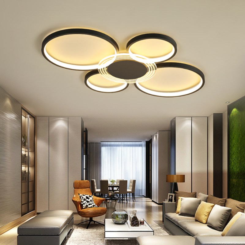 Modern simple ceiling lamp Round ring Nordic master bedroom lamp Study creative personality led study room lamp