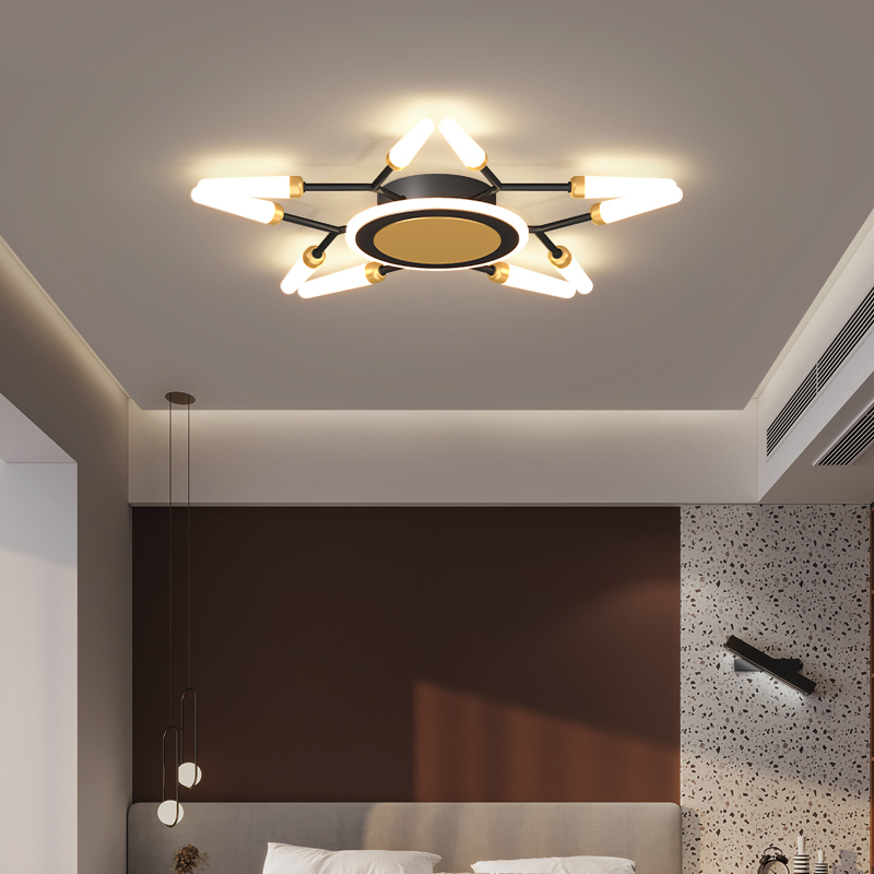 Bedroom lights Modern simple led new Wrought iron personality creative household round ceiling lamp Energy-saving study lamps