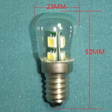 LED refrigerator bulb 2W range hood lamp E14 small screw mouth crystal lamp chandelier sewing machine bulb 220V 24V