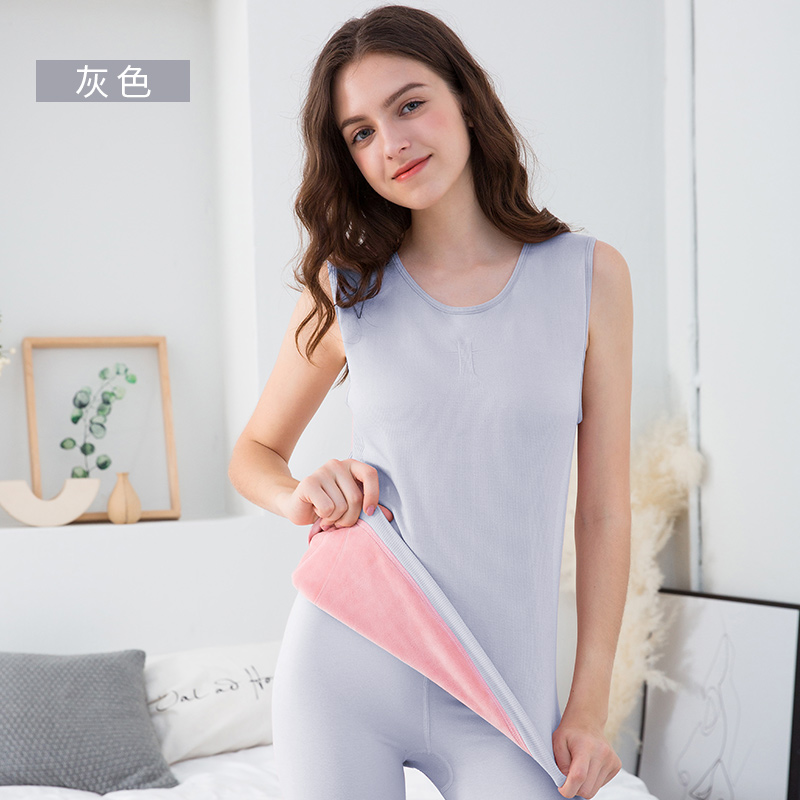 Teen nữ ấm vest phụ nữ cộng với nhung dày mùa đông mặc ngựa áo giáp chặt cơ thể sling đồ lót.