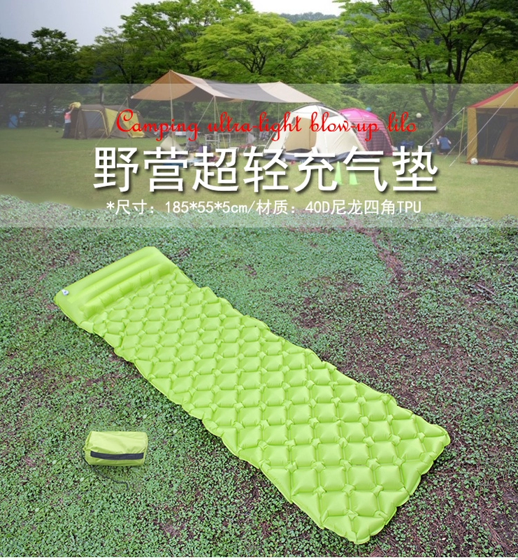 Mới cắm trại ngoài trời siêu nhẹ đệm bơm gối ngủ pad di động ẩm pad pad pad bãi biển cắm trại mat - Thảm chống ẩm / Mat / Gối xốp trải sàn cho bé