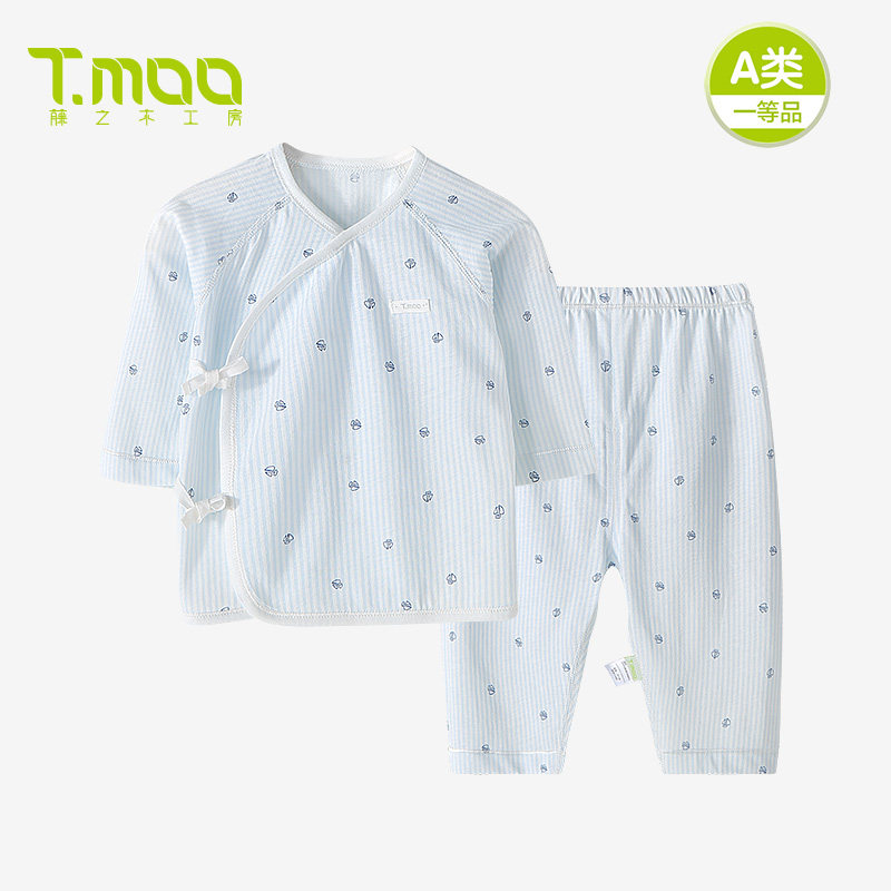 tmoo rattan wood workshop newborn 0-3 month 6 spring and summer thin section newborn baby baby underwear cotton suit