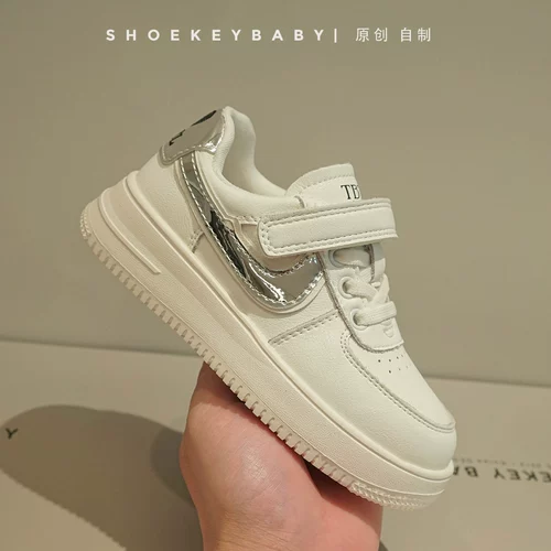 Детская спортивная обувь, модная белая обувь, повседневная обувь для мальчиков, из натуральной кожи, тренд сезона, мягкая подошва