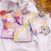 10cm rabbit magic color toast piece slow rebound squishy simulation pu soft decompression pendant jewelry toy