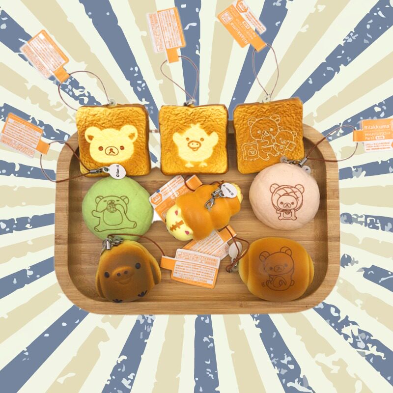 Foreign trade products SAN-X Rilakkuma bread series slow rebound squishy decompression pu bread toy