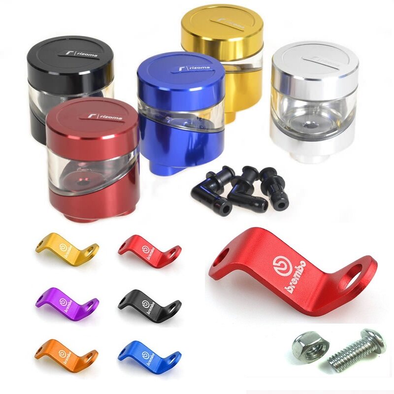 Electric motor car CNC brake pump modified oil cup aluminum alloy transparent round calf straight push brake oil pot