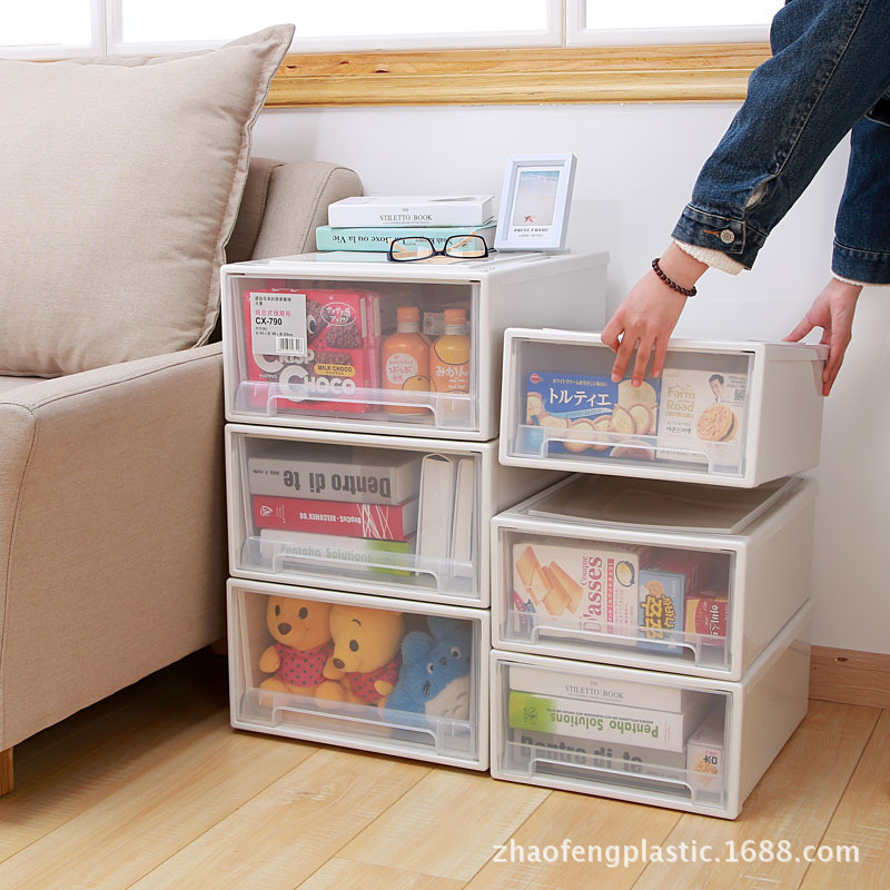 Thickened Monolayer Free Combined Containing Cabinet Drawer Transparent Containing Cabinet Containing Box Plastic Transparent