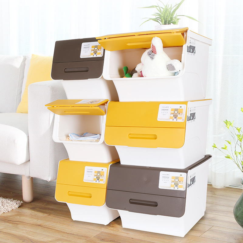 Tea Flowers New Seahorse Plastic Clothing Finishing Box Children Toy Storage storage Large Number of Covered Four Heavy Openings