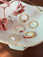Niche unique ring women's national style new Chinese style Christmas style red rope mother-of-pearl 2025 new hot style ring