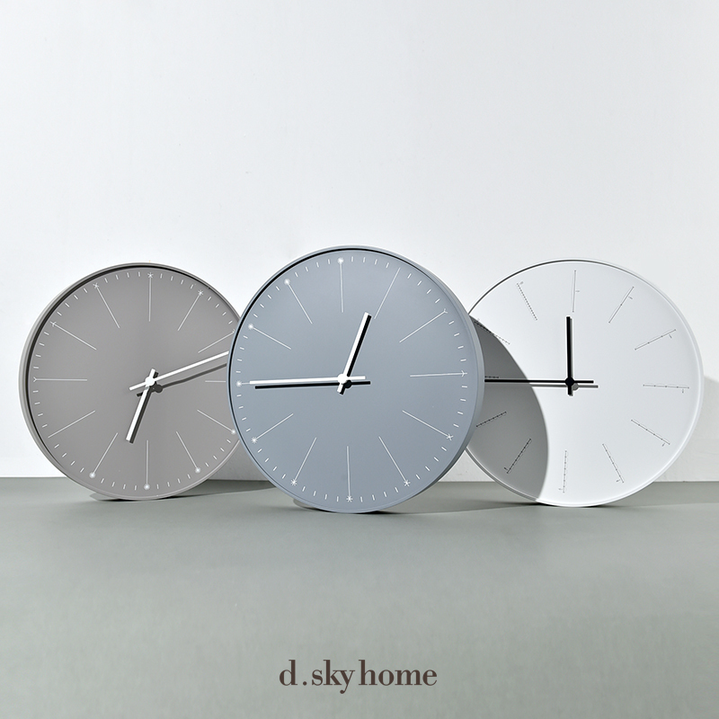 Diskay Japan imported Lemnos Norms minimalist dandelion wall clock wall-mounted table silent movement without Mirror