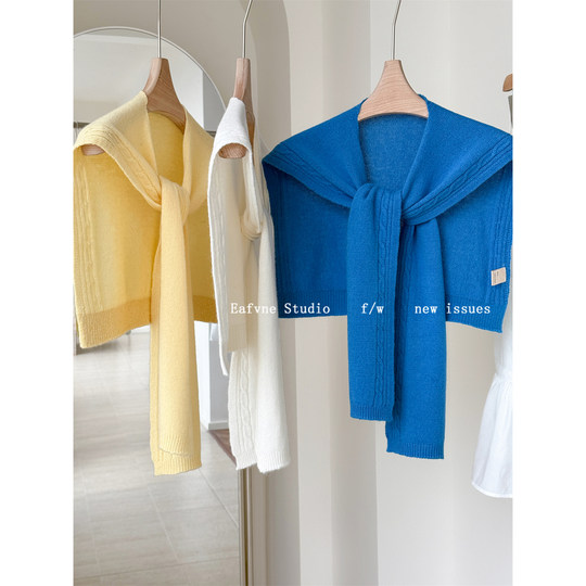 Classic French style shawl heavy wool vest