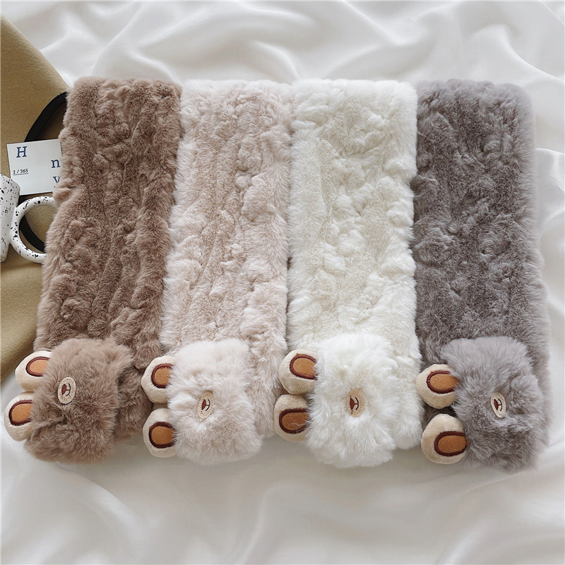 Femmes Mignon Sucré Oreilles De Lapin Peluche Foulard display picture 5