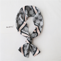 Spring and summer new Korean double-sided small silk scarf ins multi-function scarf long scarf temperament wild hairband decorative belt