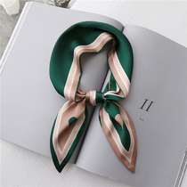 ins style diamond double-sided small silk scarf spring and autumn love wild decoration Korean pointed small scarf student hairband