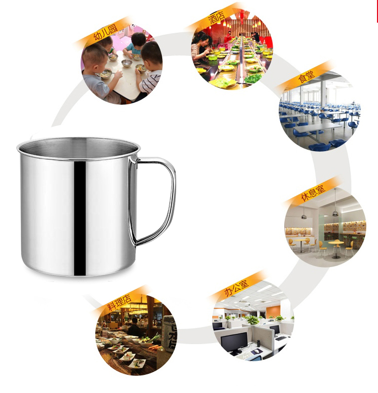 Cốc inox 304 miệng mẫu giáo cốc nước trẻ em học sinh uống cốc nước cốc có tay cầm ly rượu tùy chỉnh logo - Tách bình giữ nhiệt elmich