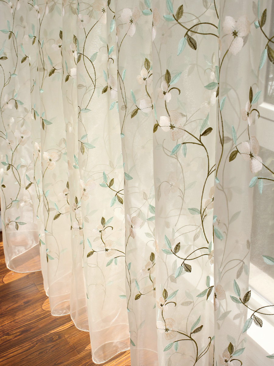 American country pastoral screen curtain curtain shading cotton and hemp floor-to-ceiling bay window screen curtain Finished special living room bedroom customization