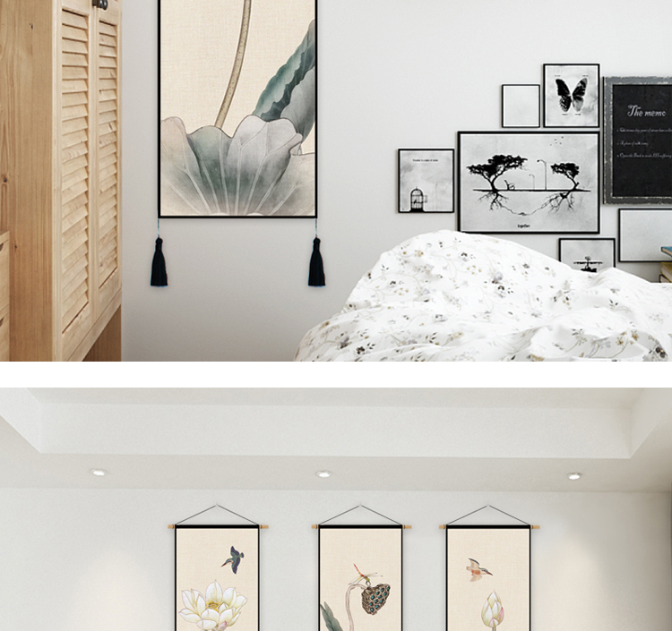 Phong cách quốc gia vải tấm thảm tay nghề lotus tranh ins nền nhà cotton linen vải giường nền tùy biến thảm decor phòng ngủ