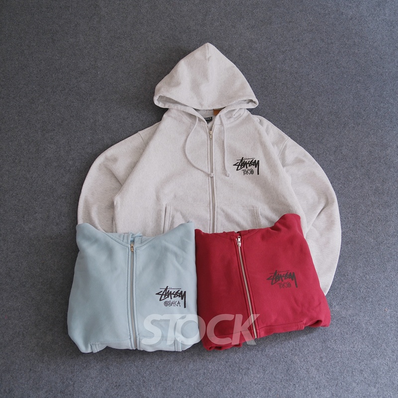 In Stock Stussy 26Ss Zip Hooded City Limited Edition Tokyo Osaka Paris Zip-Up Hoodie Sweatshirt