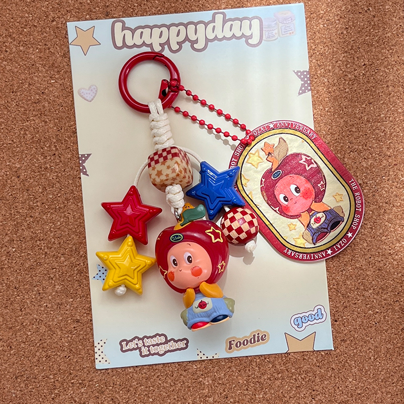 Star Man Pendant, Customizable Diy, Cute Doll Modification, Phone Chain, Star Man Bag Pendant, Small Apple Keychain