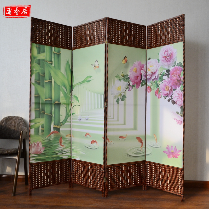 Thân thiện với môi trường mây rơm màn hình không thấm nước phân vùng gấp quạt phòng tắm khách sạn văn phòng rắn màn hình phân vùng thân thiện với môi trường và vô vị - Màn hình / Cửa sổ vach ngan phong tho