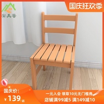 Full solid wood backrest small Chair Childrens household low stool back chair kindergarten wooden bench small wooden chair
