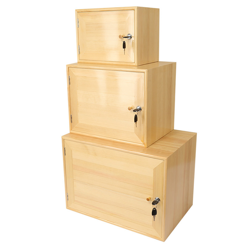 [USD 41.05] Locked Storage Box Small Wooden Case Desktop Solid Wood