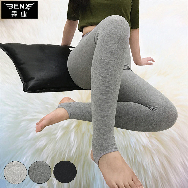 Running spring thin section of pure cotton integrated trousers female trampled high waist grey inner lap pants IWB0238 IWB0237