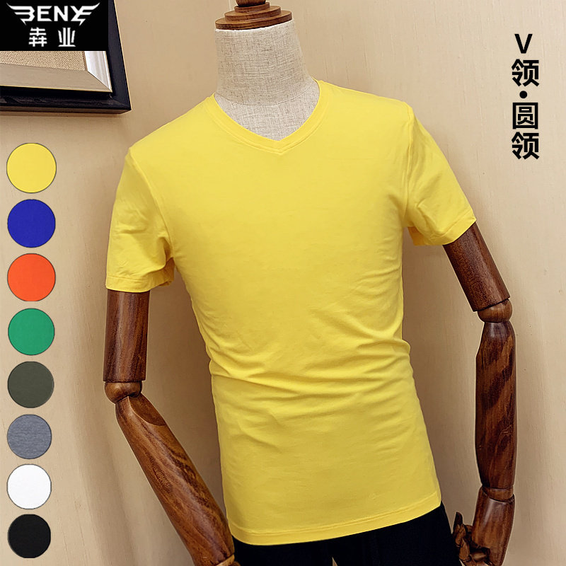 Summer Model Short Sleeve Men Simply Pure Sleep T-shirt with a sweatshirt V collar E003 Circle E018