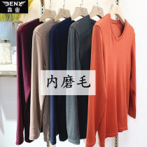 industry counter mens V-collar chicken heart collar grinding fleece warm autumn clothing E079A autumn pants E079B set