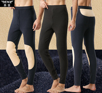 Spring industry autumn and winter new warm pants mens single-layer puffed velvet wool knee slim trousers trousers trousers Q9407