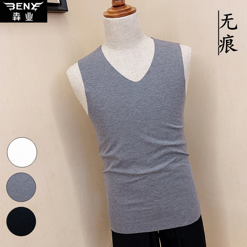 Running summer unscarred vest men Modell slim fit wide shoulder V neckline sweatshirt 9334 round collar 9277