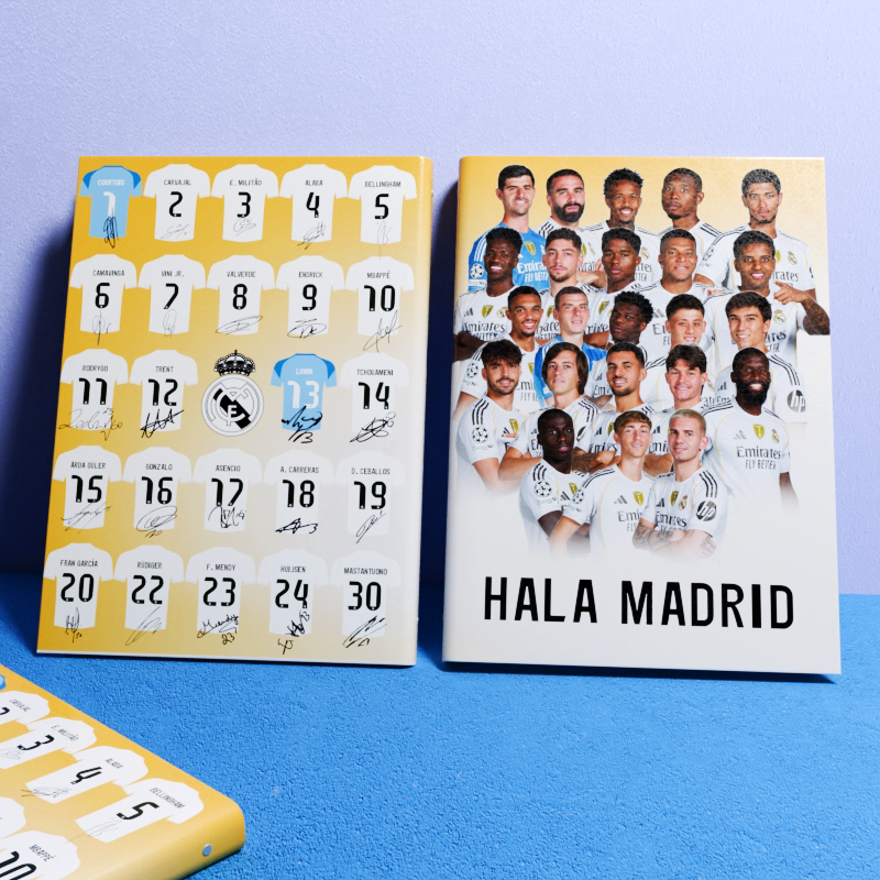 2025 Real Madrid Team Photo Mbappe Notebook Journal Student Notebook Cover Bellingham Birthday